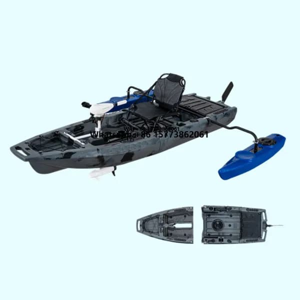 Nuovo Kayak Modulare Super Leggero da 9 Piedi con Pedali Propel, Kayak da Pesca con Pedali, Motore Elettrico, in Plastica, Facile da Riporre