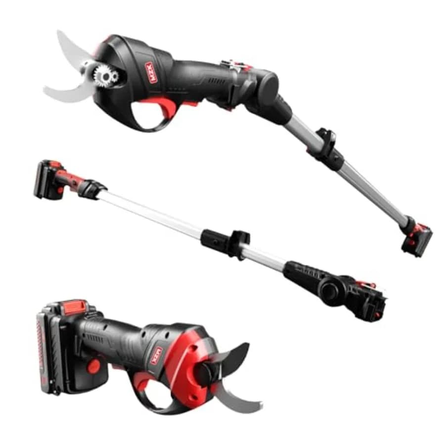 2-IN-1 Wireless Pole Electric Scissors, 20V Battery Power, Cutting Diameter 1.2'', Maximum Extension 13 FT