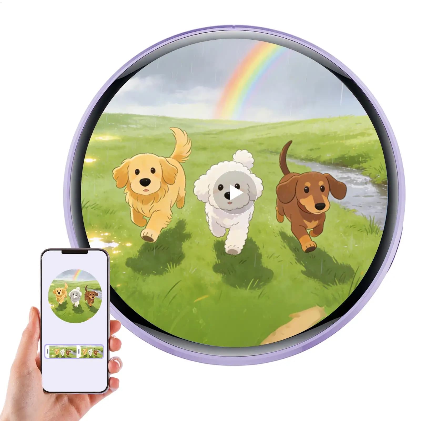 Display Digitale per Foto, Badge Elettronico HD Touchscreen da 1.7 Pollici, Spilla Elettronica Anime per Zaini Ragazzi e Ragazze