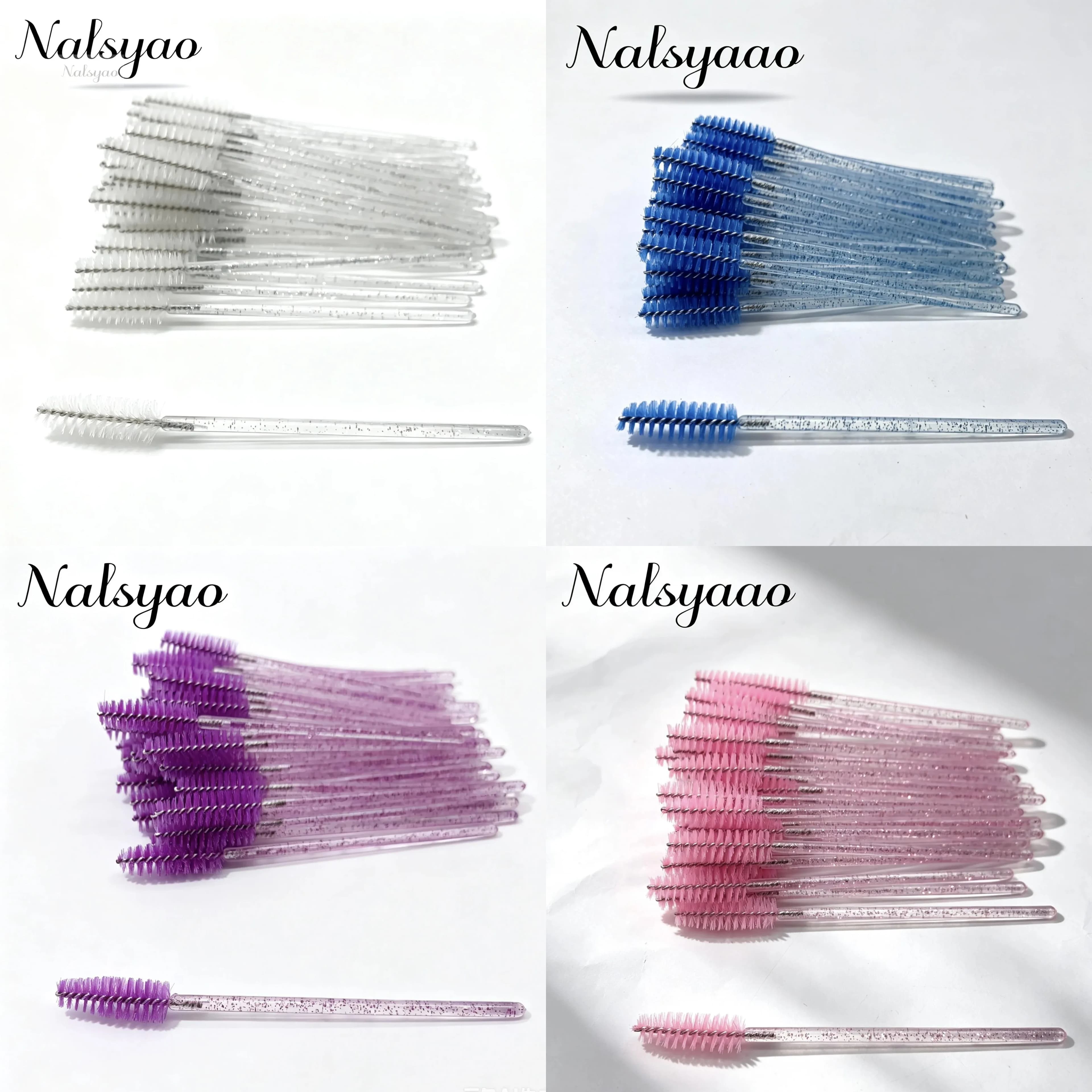 50Pcs Crystal Stick Eyelash Brushes Disposable Mascara Wands Applicator Lash Extension Tools Makeup Scrubber