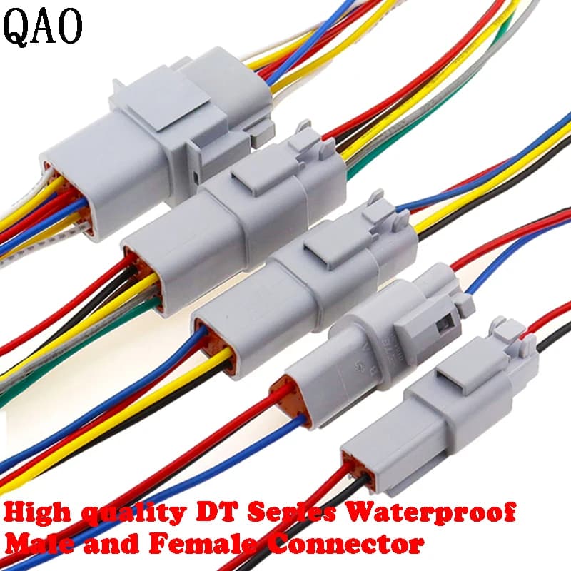 1Set connettore impermeabile per Automobile serie DT DT04-2P DT06-6S maschio femmina spina per cavo elettrico automobilistico Boot Amphenol grey