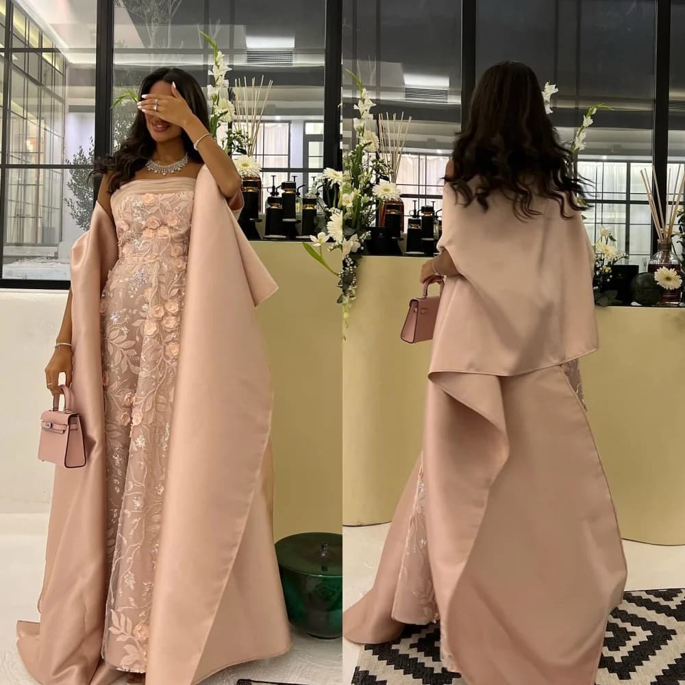 Abiti lunghi personalizzati con paillettes in jersey scintillante squisito con applicazioni di paillettes drappeggiate da sera a-line senza spalline su misura