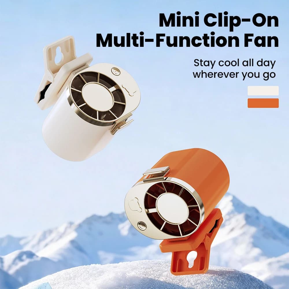 Waist Hanging Handheld Fan USB C Rechargeable Portable Clip Fan 3 Speed Mini Cooling Fan for Work Outdoor Camping