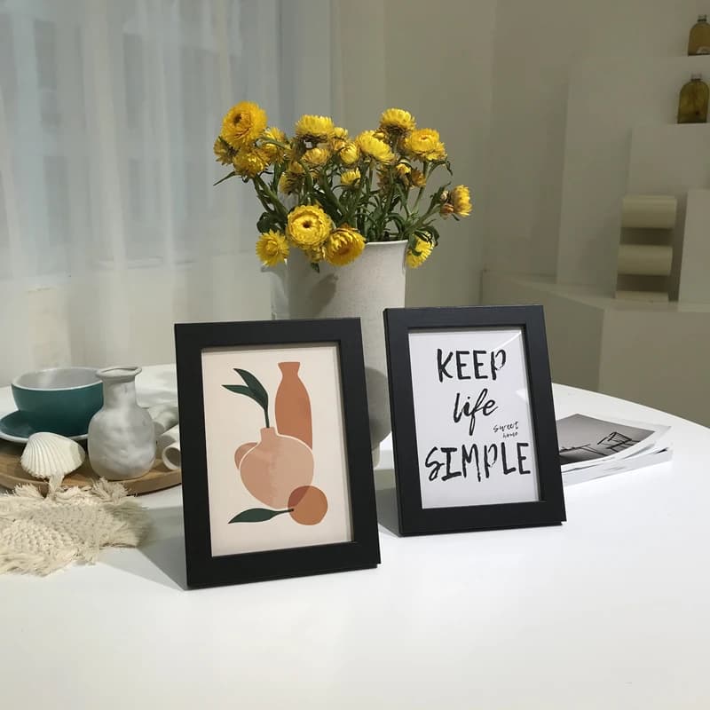 Simple Matisse Style 7 Inch Small Picture Frame Wood Decorative Painting Dormitory Bedroom Desktop Decoration Ornaments...