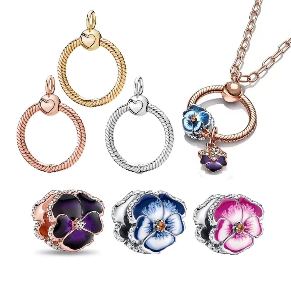 Bracciale e Collana in Argento Sterling 925 con Lettera O Tricolore per Donne, Gioielli Originali Fai-da-Te, Regalo di Alta Gioielleria