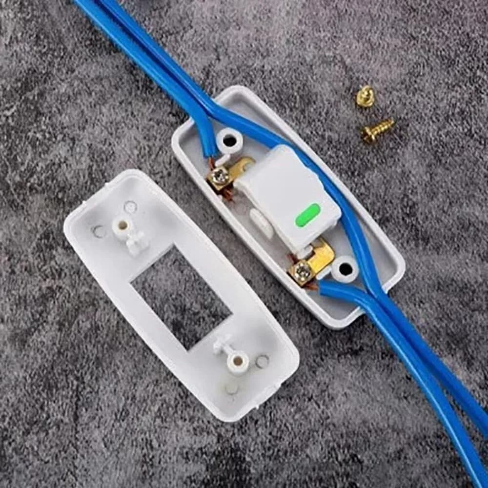 Home Light Switch Boat Shape Classic White Black Wires Cable Switches Inline ON/OFF Desk Light Cord Table Lamp Switches