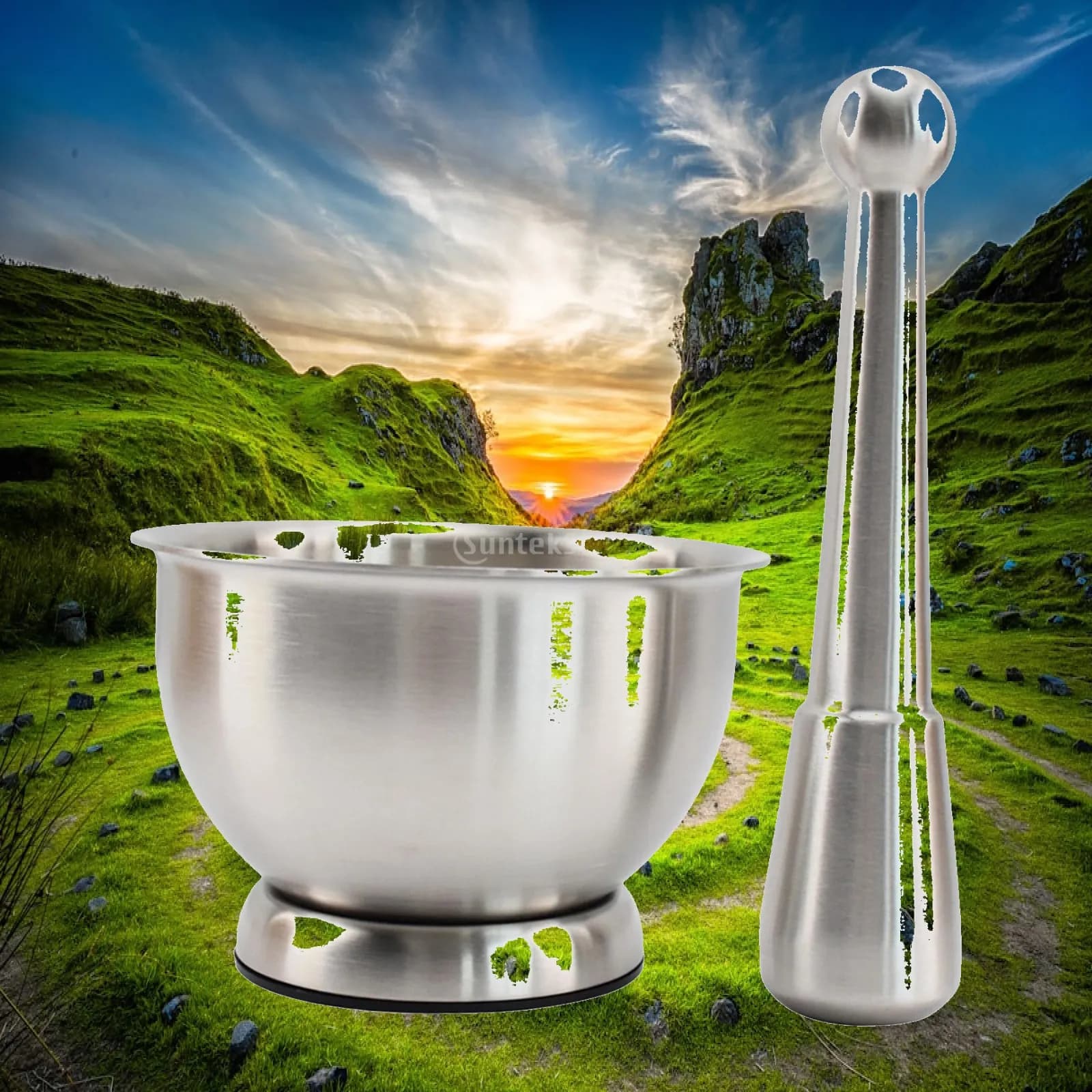 Manual Garlic Mincer AntiSlip Base Multifunction Wide Mouth Spice Grinding Set for Spice Hot Sauce Nuts Chutney Fresh Mustard
