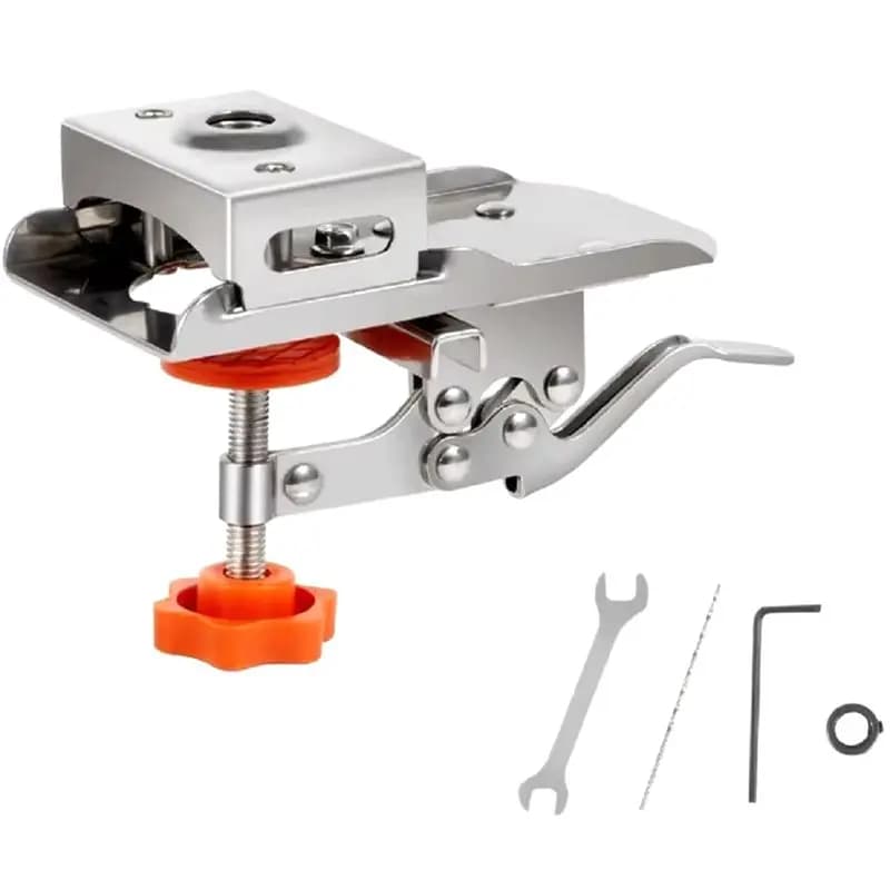 [NEWA64Z!】 35Mm Concealed Hinge Drilling Jig Woodworking Drilling Guide Locator Stainless Steel Plastic Hole Opener Template Doo