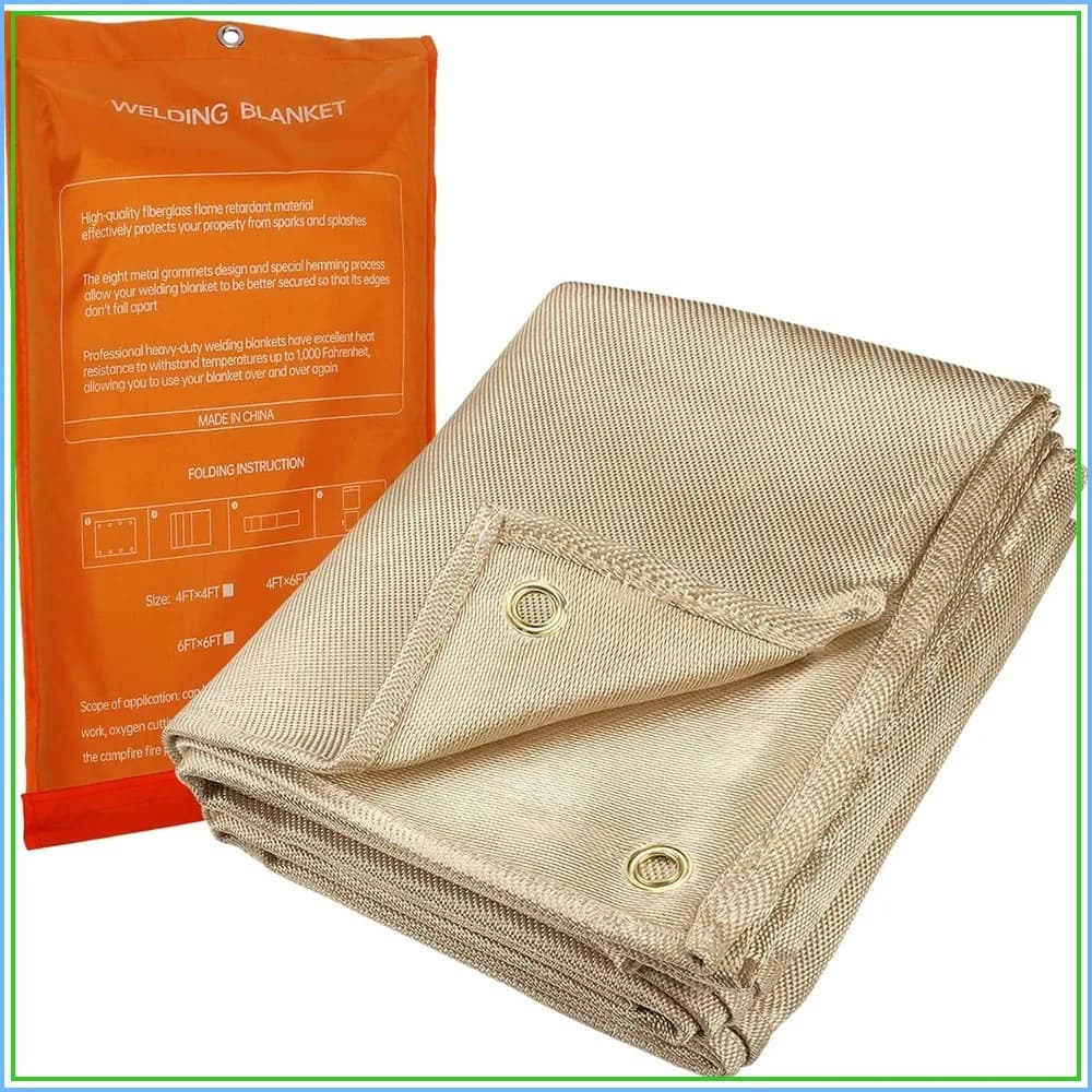 Heavy Duty Welding Blanket 6x8FT, Fiberglass Welding Curtain for Industrial & Home Use, Heat Insulation