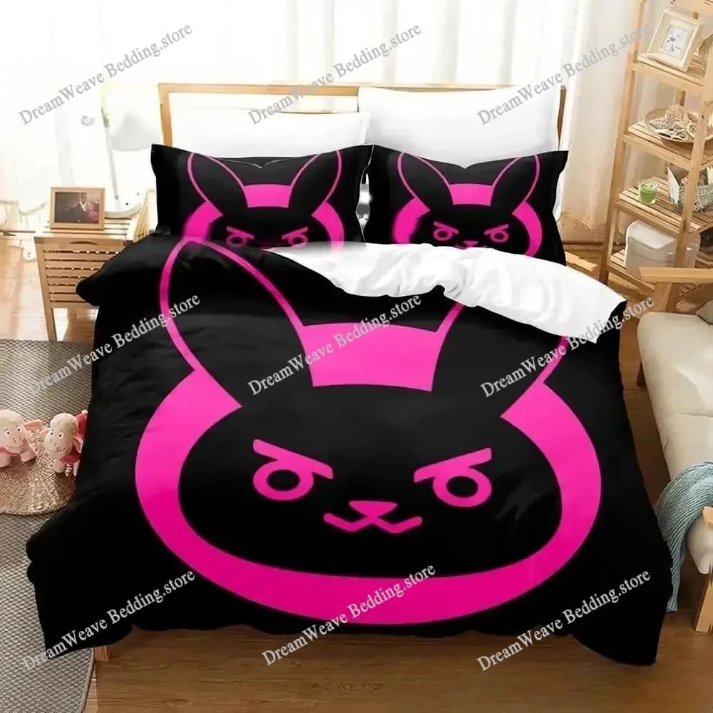 Set di biancheria da letto Overwatch, set letto singolo, matrimoniale, queen size, king size, per adulti e bambini, set copripiumino con stampa 3D, set lenzuola da gioco 963
