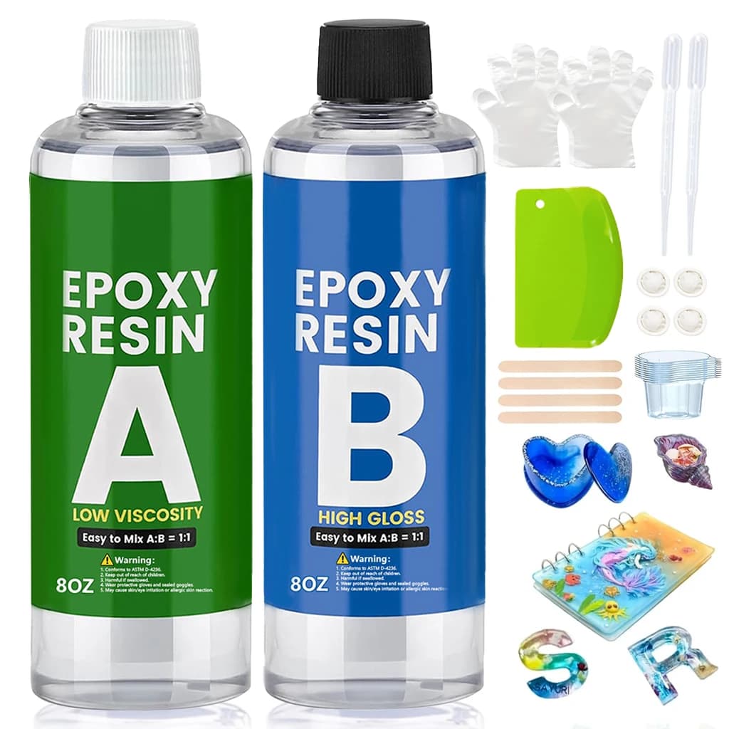 250ml-1000ml Epoxy Resin Casting Kit, Bubble-Free Fast Cure High Gloss Resin, for Jewelry Making, Dried Flower Specimen, Canvas