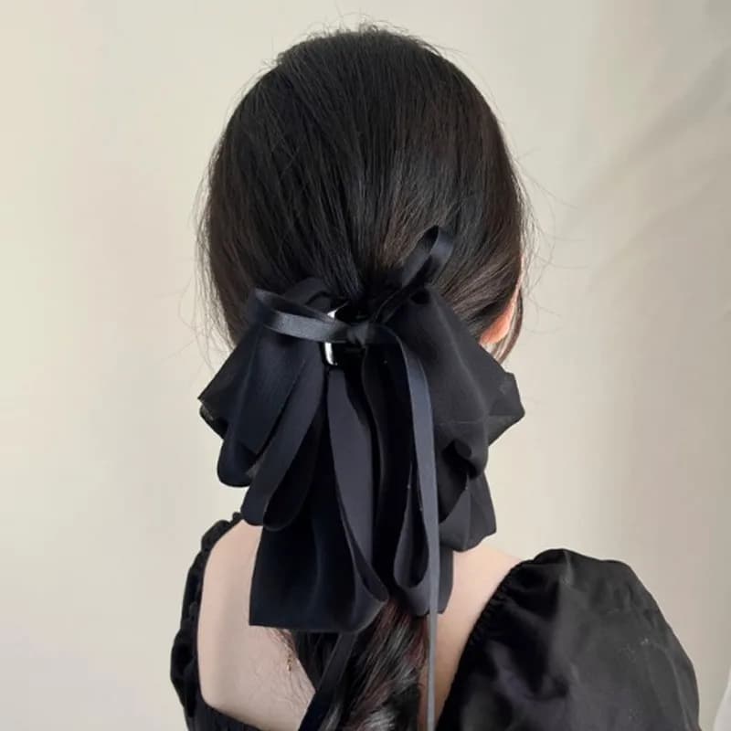 Gentle Temperament Bow Tie Grab Clip Headwear Simple Hair Daily Style