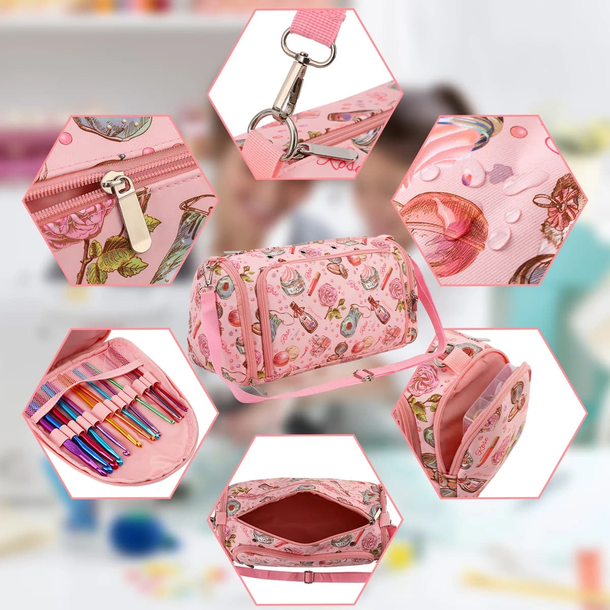 Hot New Yarn Storage Bag Impermeabile Uncinetti Borsa Borse portaoggetti da viaggio Borsa organizer in lana all'uncinetto per accessori per attrezzi da cucire