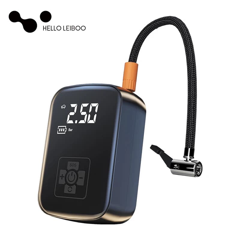 LEIBOO Electric tire inflating pump for wireless car compressor for motorcycle bikes with digital display