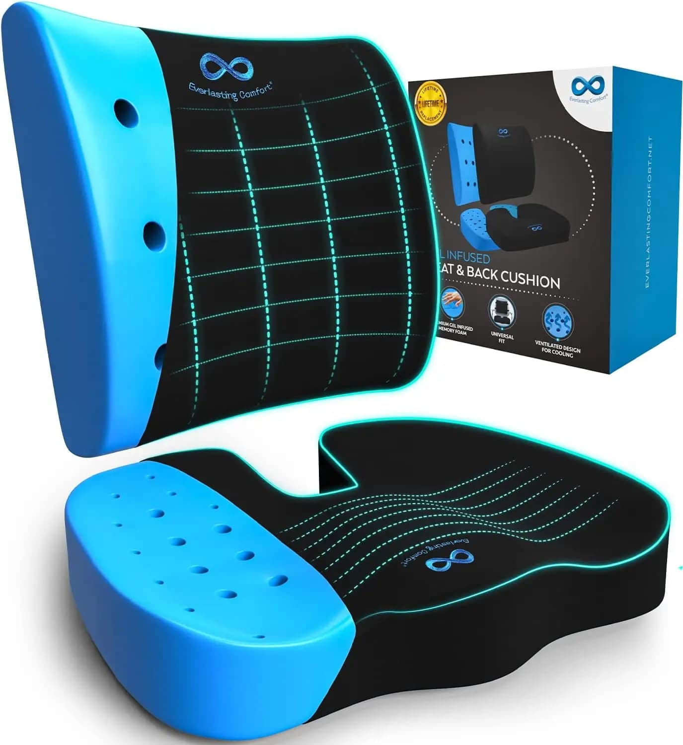 Cuscino Ergonomico in Memory Foam per Ufficio e Auto - Allevia il Dolore al Coccige, Sciatica, Supporto Lombare
