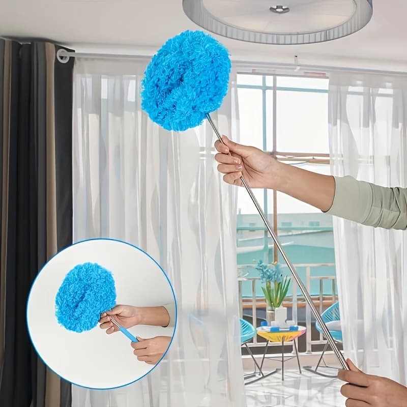 1PC Ceiling Fan in Microfiber Spool extends up to 80 cm Long sleeve Dust block Reusable cleaning brush House cleaning tool