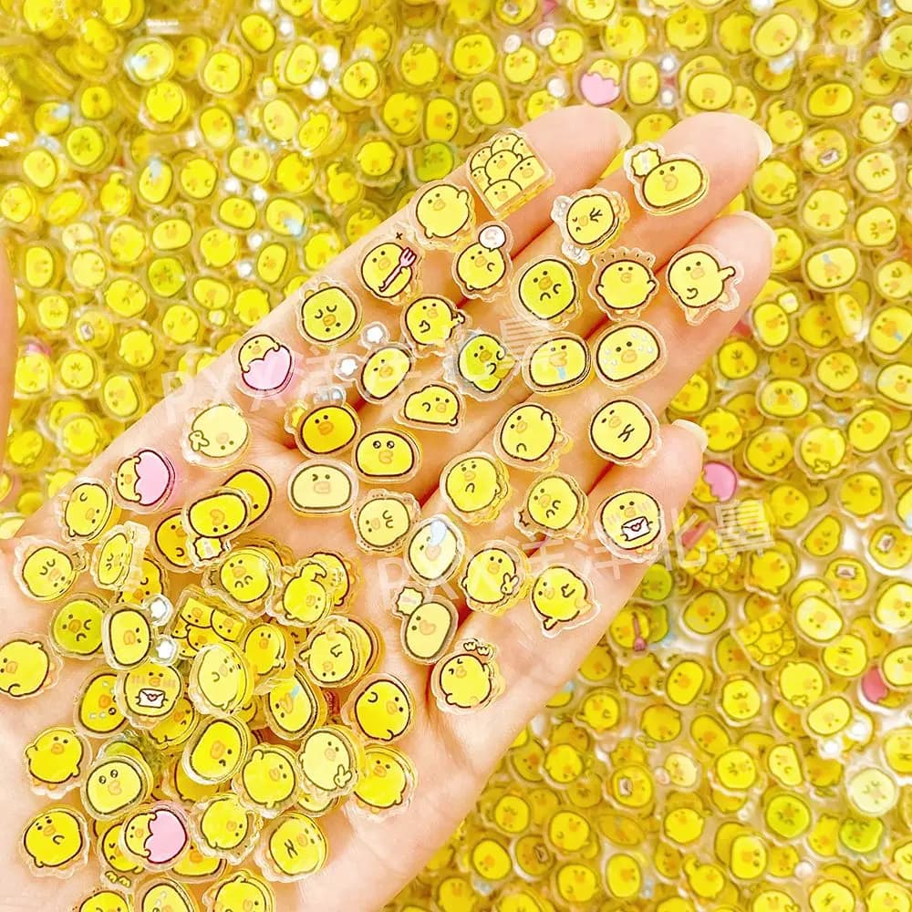 Pezzi in acrilico a doppio strato da 1 cm, decorazioni creative e simpatiche per fai da te: elastici per capelli, anelli, agenda, cartoni animati anime
