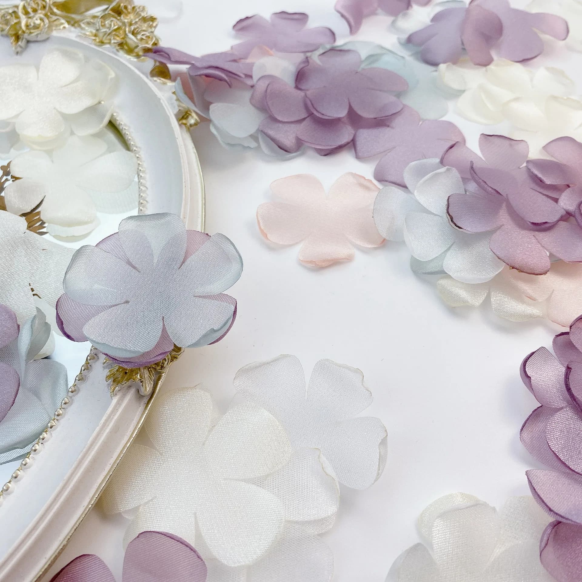 40 pz abbigliamento per bambini vestito gonna abito da sposa orlo decorazione petali materiale fatto a mano fai da te copricapo accessori per capelli flowe