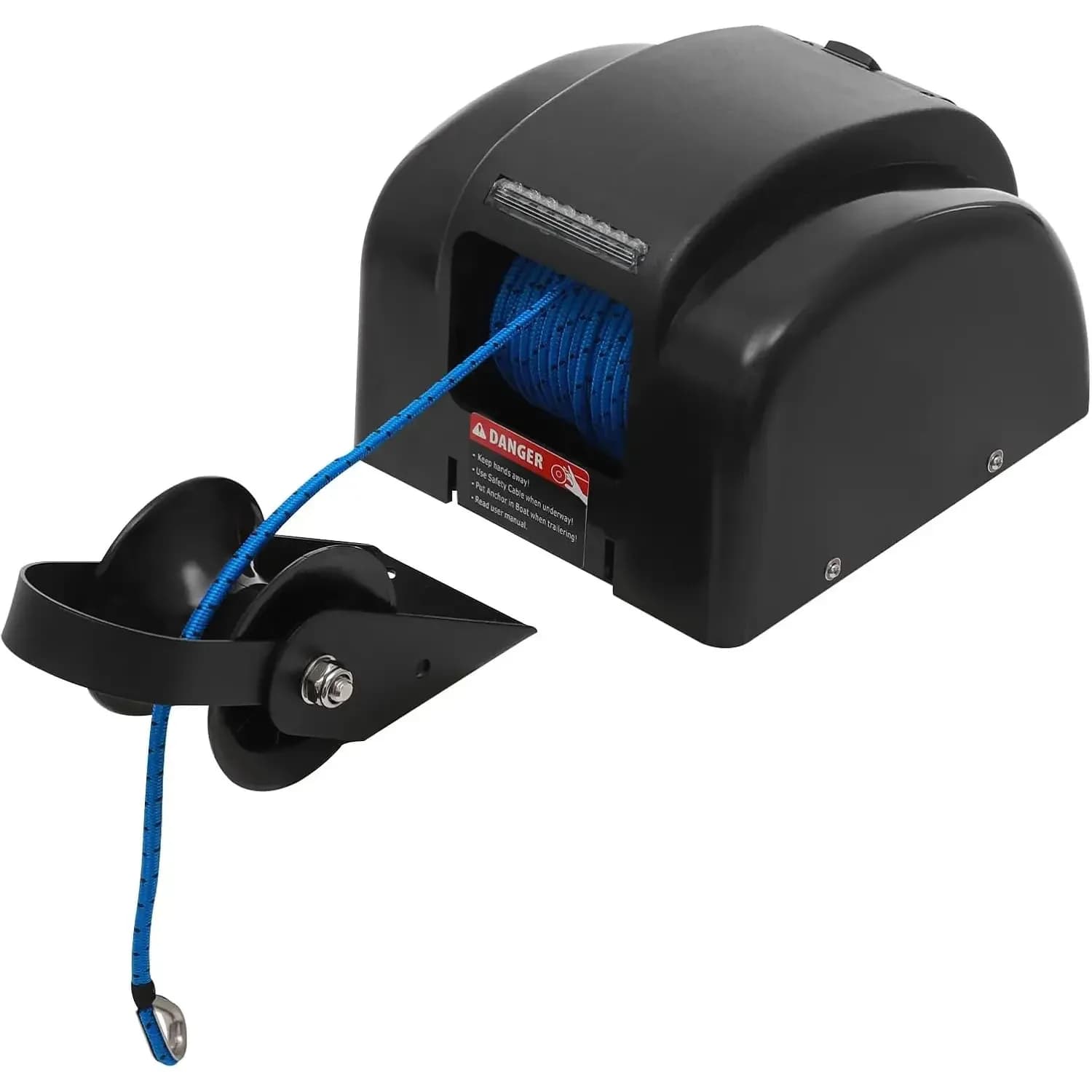 Verricello Elettrico per Ancora Marino da 45 LBS, 12V DC, per Acqua Salata, con Telecomando e Cavo da 30 Metri per Barche di 7,3 Metri