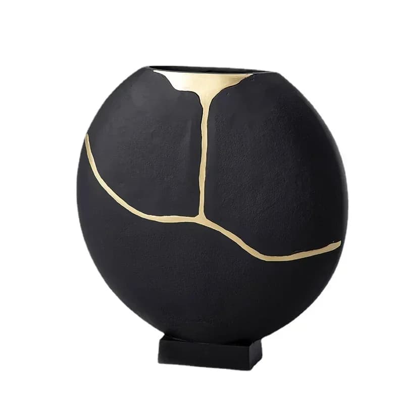 Decorazione da scrivania creativa in resina nera a forma di fiore, moderna e semplice, per casa, ufficio vendite, pendolo decorativo.