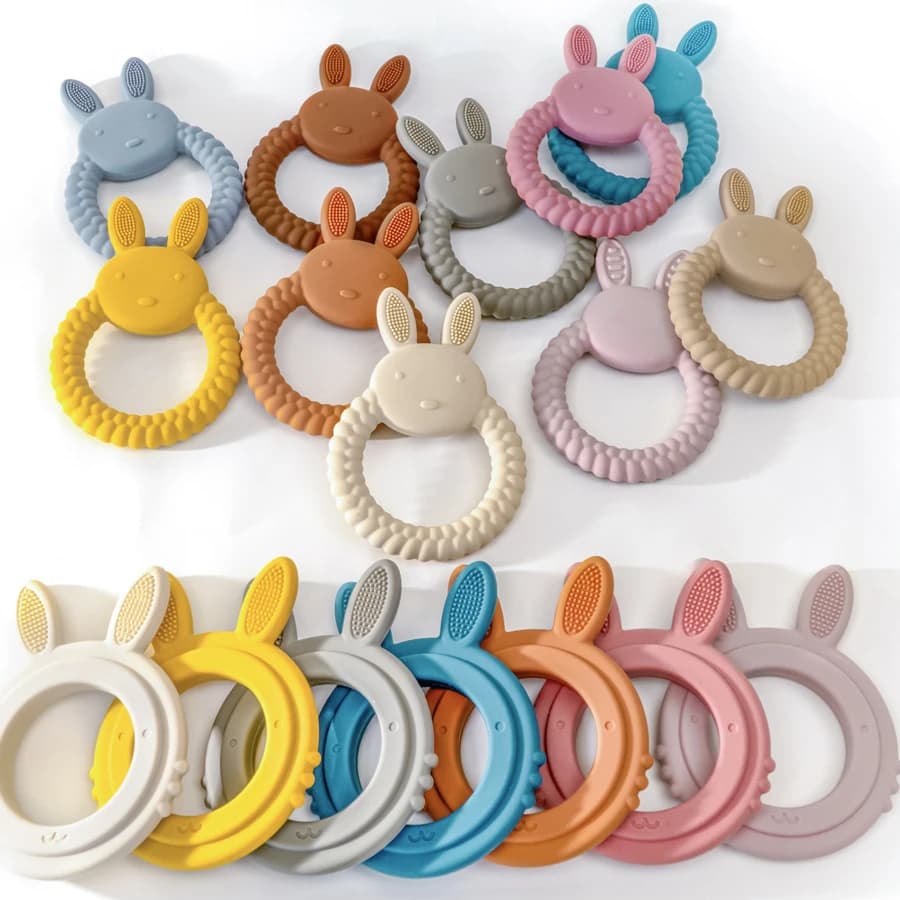 1Pc Del Bambino Del Silicone Massaggiagengive Giocattoli Del Fumetto di Forma di Coniglio Massaggiagengive Roditore Gomma Sollievo Dal Dolore Dentizione Giocattolo Per Bambini Sensoriale Giocattolo Del Bambino