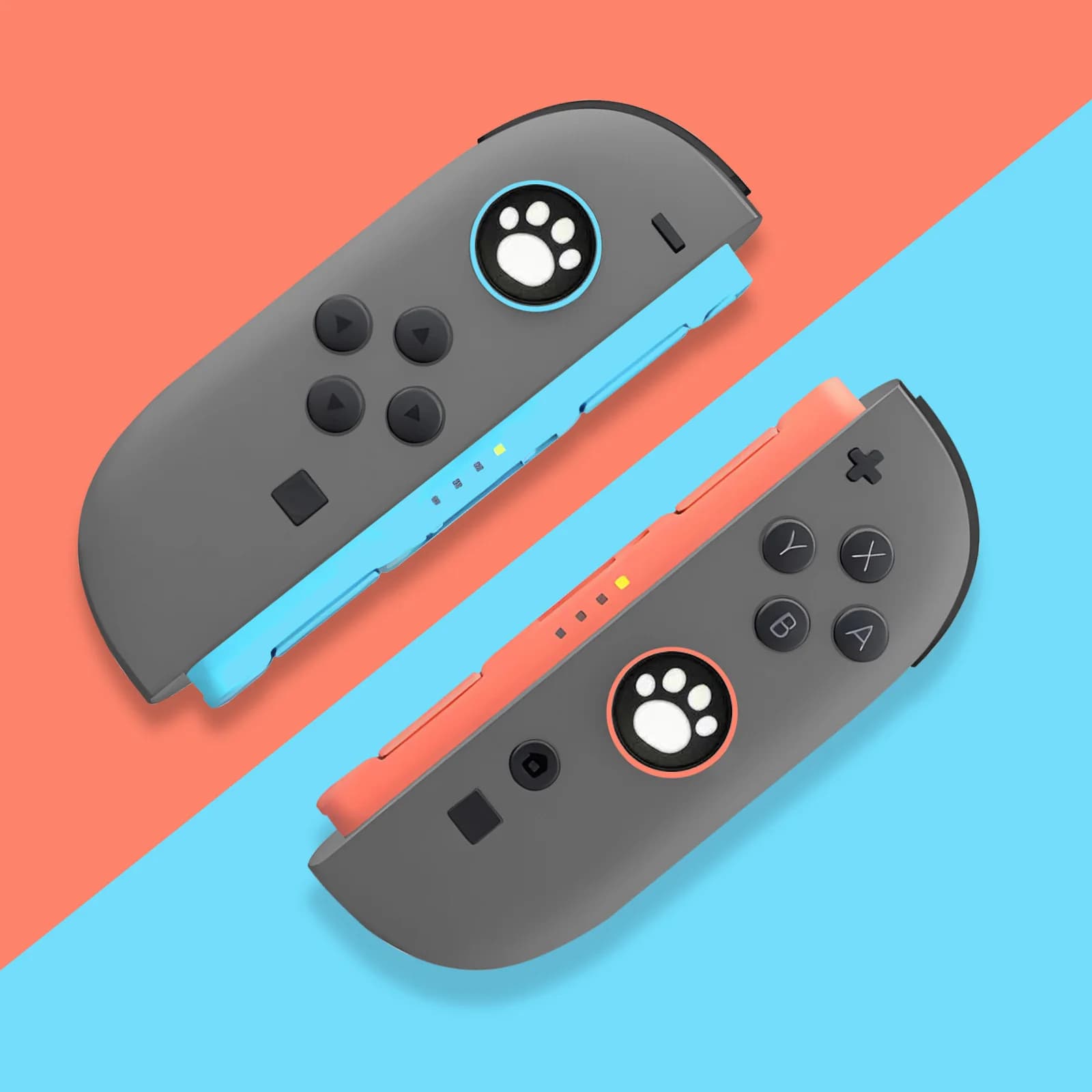 2pcs Cute Cat Silicone Grip Cover Caps For Nintendo Switch 2 Joy Con Controllers Protection Gaming Accessories