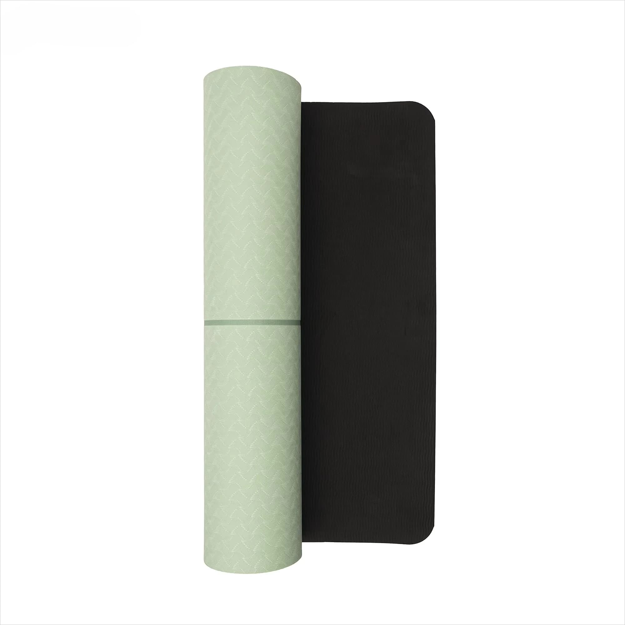 Customized eco-friendly yoga mat with logo, yoga mat for gym with environmental protection, yoga mat for teaching, anti-slip belt with logo.