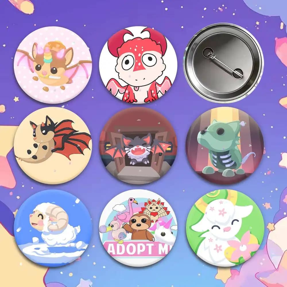 Video Game A-Adopt Me Button Pins Backpack Clothing Decor Brooch Badge Jewelry Gifts for Kids