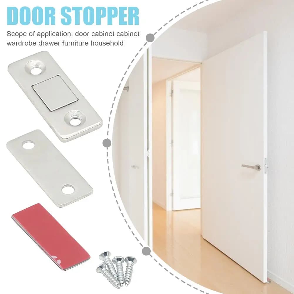 1 Pezzo Chiusura Magnetica per Armadietto, Fermaporta Magnetico Invisibile Ultra-Sottile Antiruggine con Vite per Casa