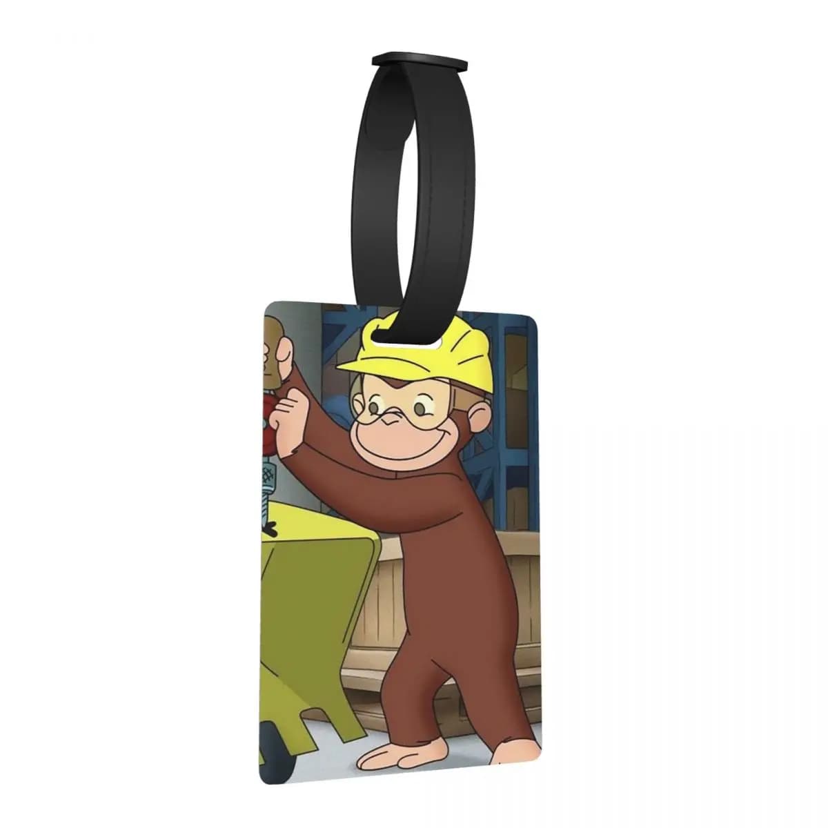 Etichette per Bagagli Anime Curious George Monkey, Accessori per Valigie, Etichetta per Bagaglio da Viaggio, Porta Etichetta con Nome e Indirizzo