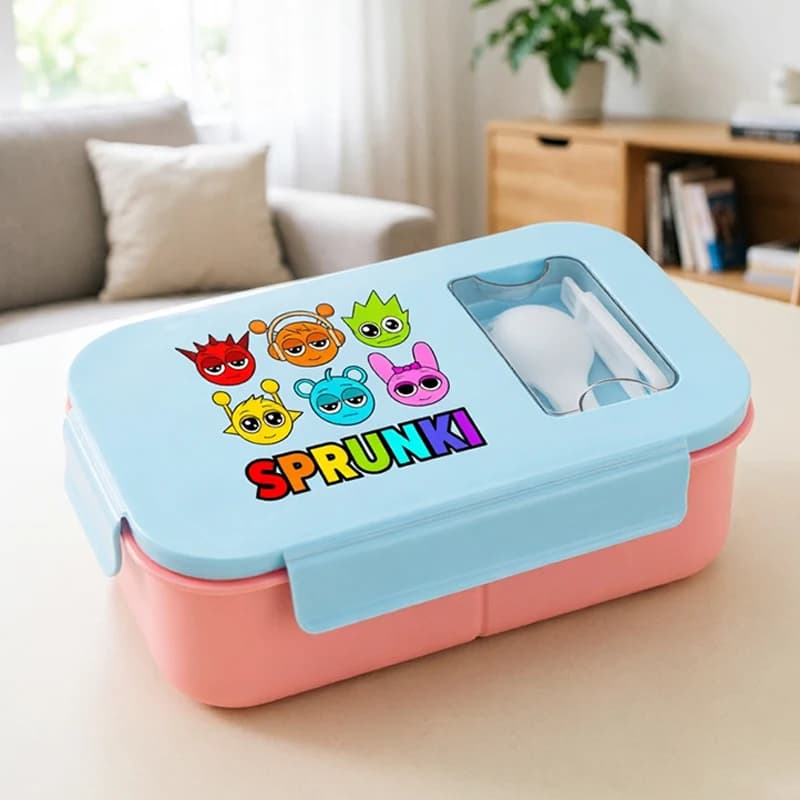 Sprunki Lunch Box Game Themed Printed Lunchox Student Portable Food Insulation Storage Boxs Kawaii Meal Container Birthday Gifts