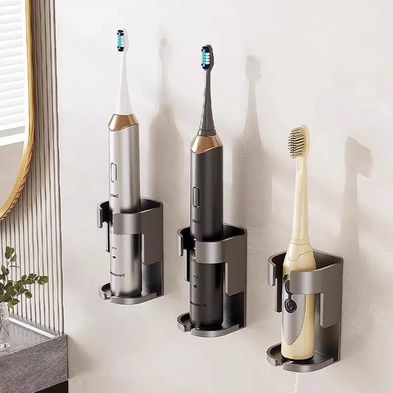 Metal Toothbrush holder Wall-mounted electric toothbrush Multipurpose clothes rack for bathtub