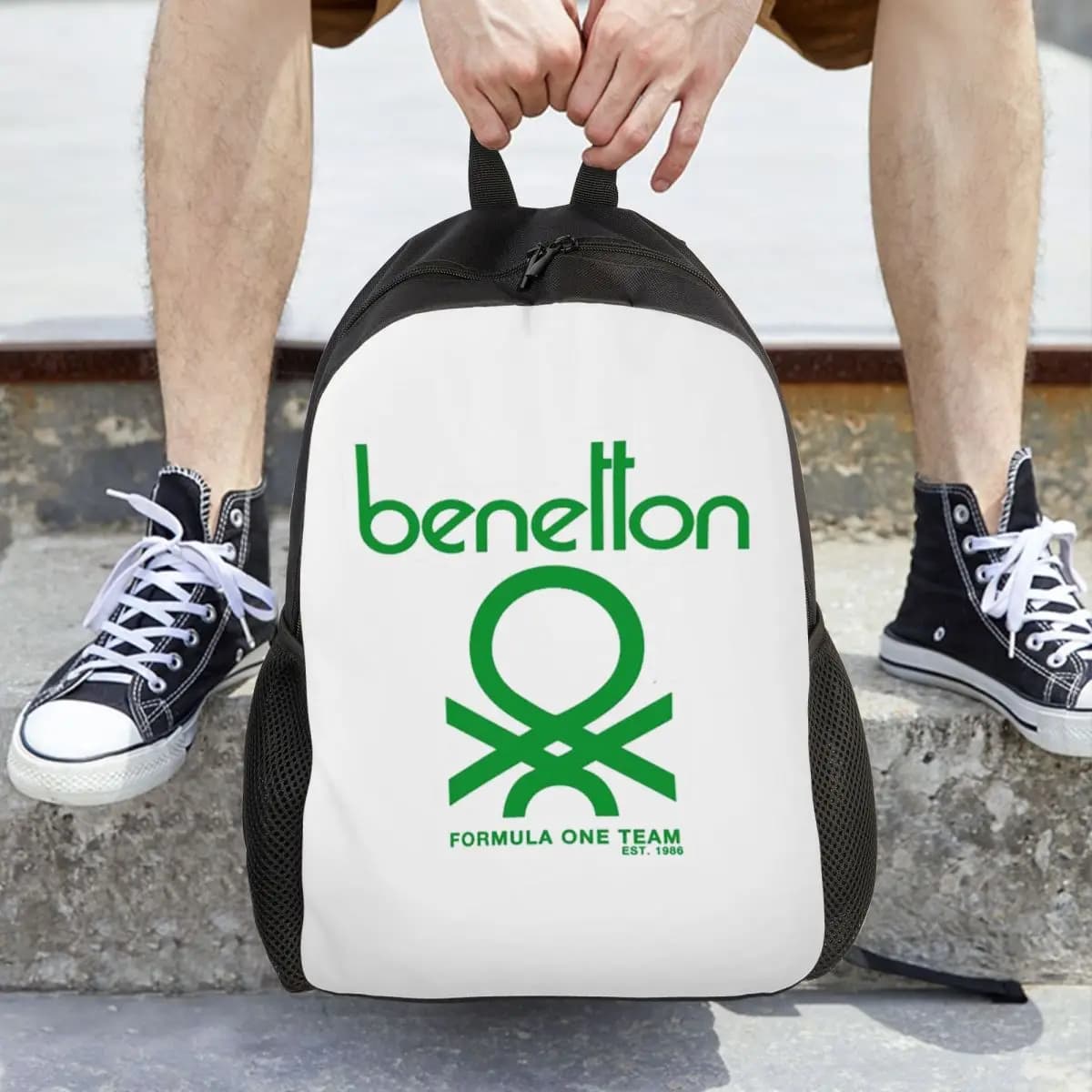 Benetton Backpack Daypack Large Capacity Kids BookBag School Bag Shoulder Bags for Men Women