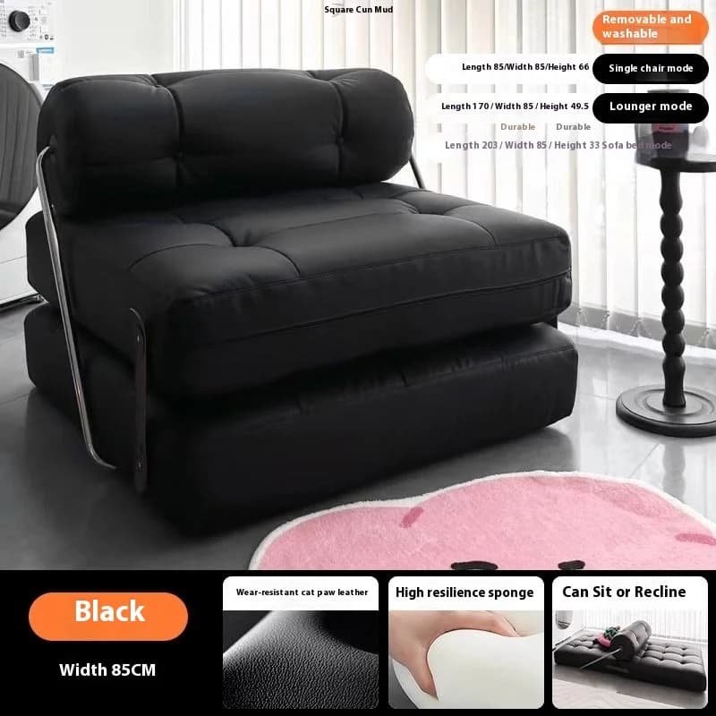 Singolo piccolo appartamento soggiorno Tofu Block Taji divano letto pieghevole set di divani pigri modulari stile crema a doppio scopo