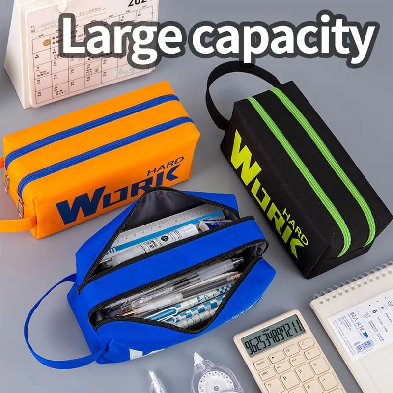 Astuccio per matite Doppio strato di grande capacità Colore brillante Borsa per cancelleria spaziosa sportiva Custodia per organizer Custodia multipla per studenti