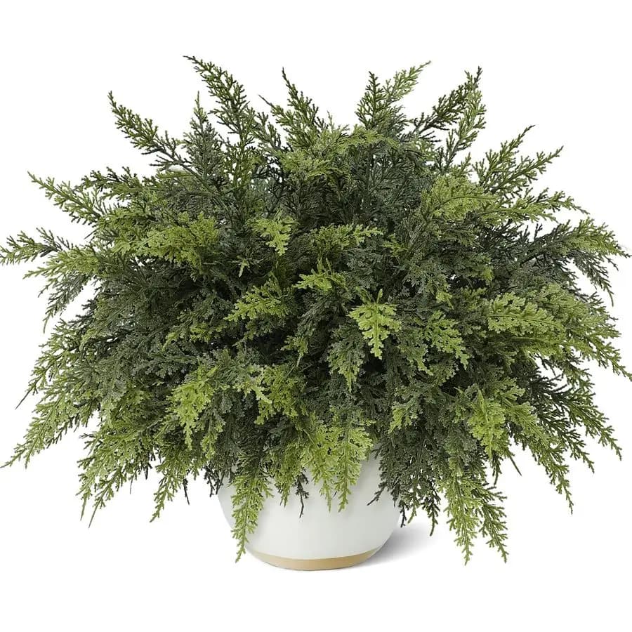 Real Touch Cedar Coppers 24 pieces, Artificial Christmas Cedar Copper Realistic Plects of Fake Pine Stem of Fake Green Plants for Vase