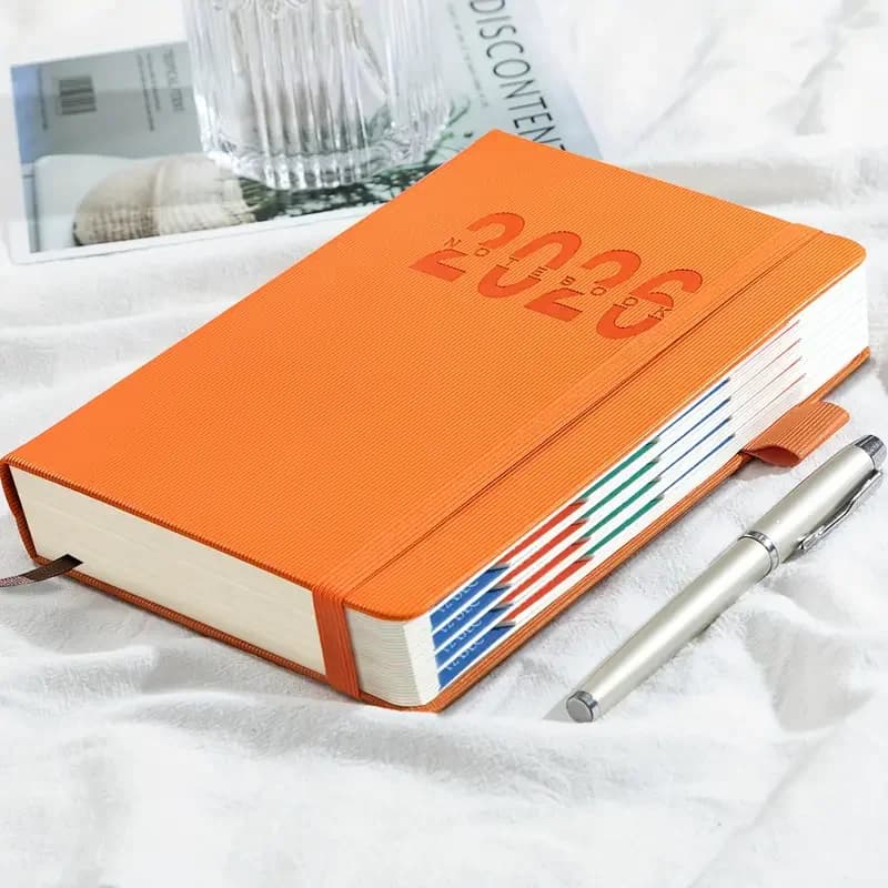 Agenda Colorata A5 2026 | Agenda Giornaliera con 400 Pagine in Carta Spessa | Agenda con Copertina Rigida per Ufficio e Studenti