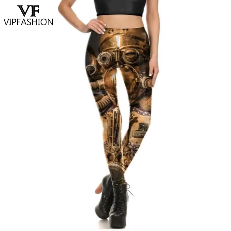 Leggings stile Punk moda VIP per le donne collant Sexy pantaloni da donna a vita media cucitura pantaloni elastici da allenamento Fitness regali per feste