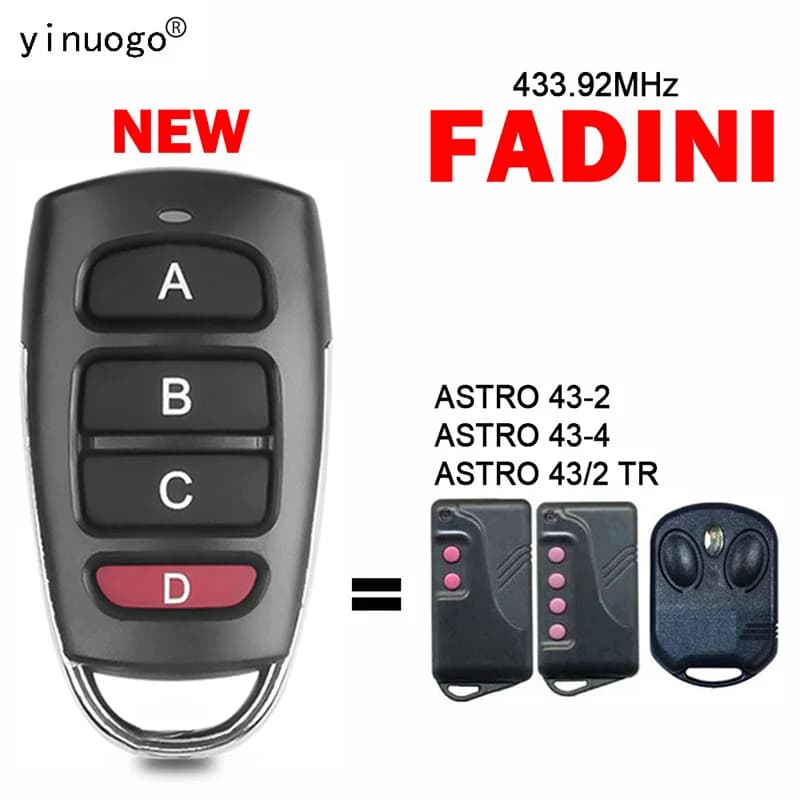 FADINI Telecomando ASTRO-43-2/4 43/2 TR Avviamento porta garage/cancello 433,92 MHz Duplicatore codice fisso