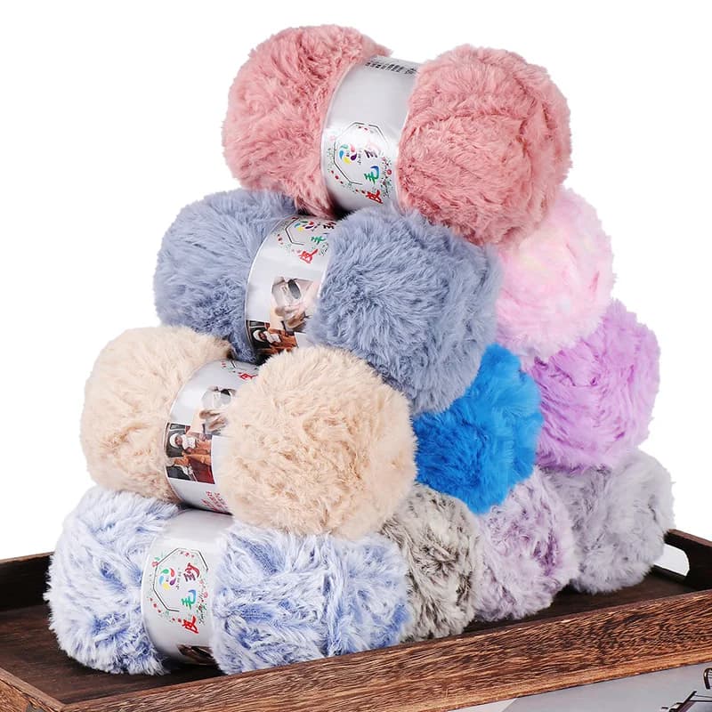 Filato di lana di visone finto da 100 g, sciarpa fai da te intrecciata a mano, cappello, filato di pelle per scarpe, filo di pelliccia all'uncinetto morbido e delicato sulla pelle per il calore