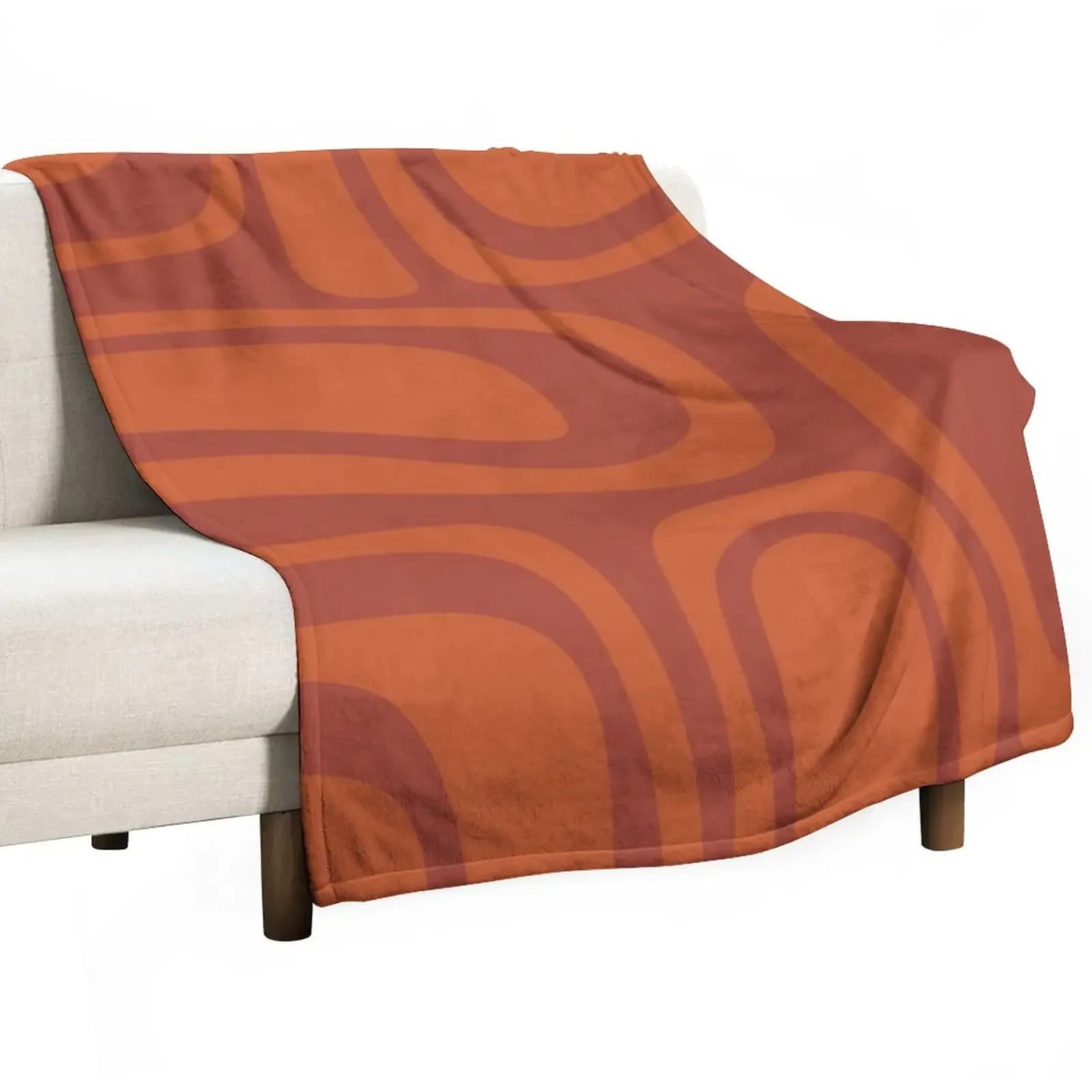 Palm Springs Retro Midcentury Modern Abstract Pattern in Mid Mod Burnt Orange Throw Blanket Soft Blanket Thin Blankets