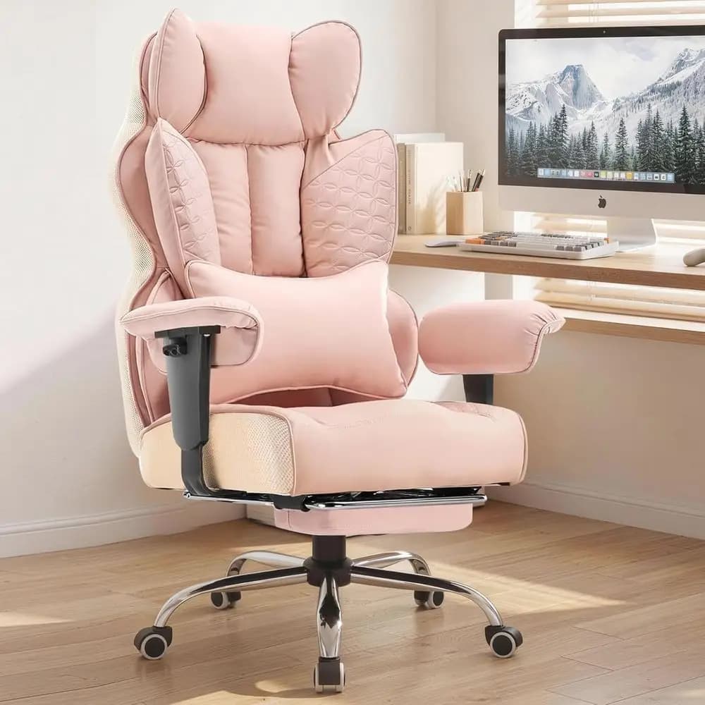 Sedia da gaming ergonomica con schienale alto, in pelle deluxe, poggiapiedi, 150 ° Reclinazione e Supporto Lombare