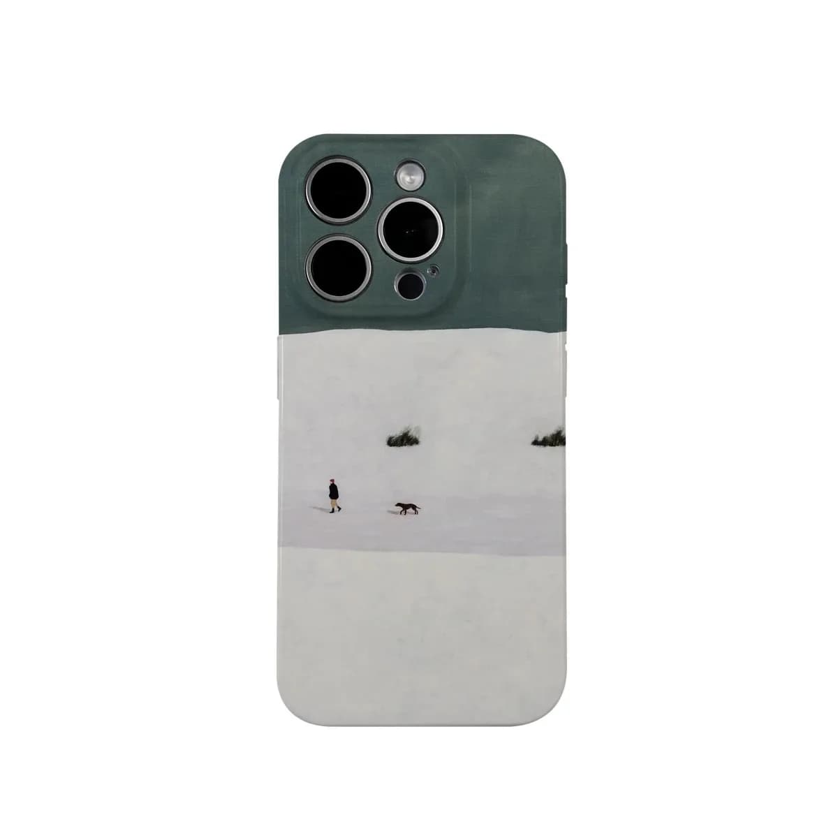INS KOREAN Green Snow Companion Phone Case for IPhone 16E 15 14 13 12 11 Pro Max XS XR XSMax 7 8 Plus Glossy Film Hard PC Cover