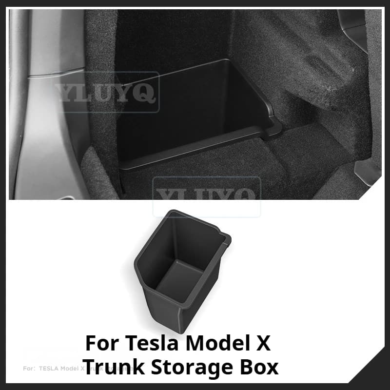 Organizer per Bagagliaio Tesla MODEL X, Contenitore in TPE, Cestino Portaoggetti, Accessori Interni per Auto