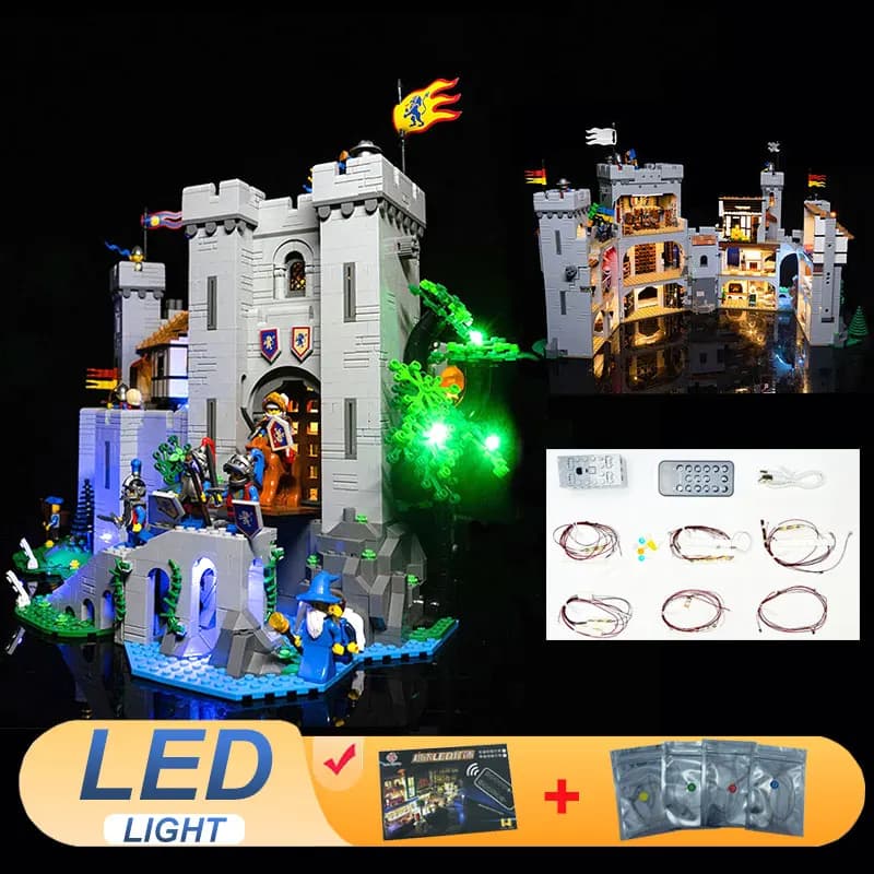 Kit luce LED per LEGO 10305 Il castello del re leone Cavalieri Castello medievale Regalo (Non include blocchi di costruzione Kit di mattoni Set di modelli)