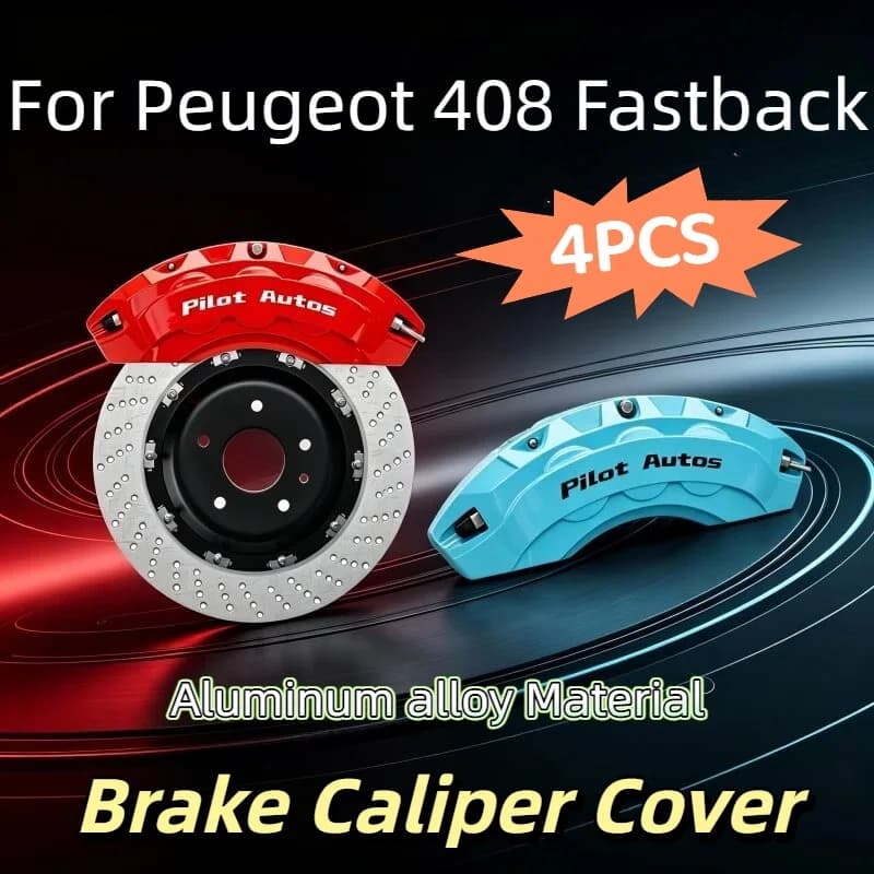 For Peugeot 408 408X Car Brake Caliper Cover Fit 1.2L PureTech Mild‑Hybrid 1.6T PHEV E‑408 Allure GT GT‑Premium 5‑Seat Fastback