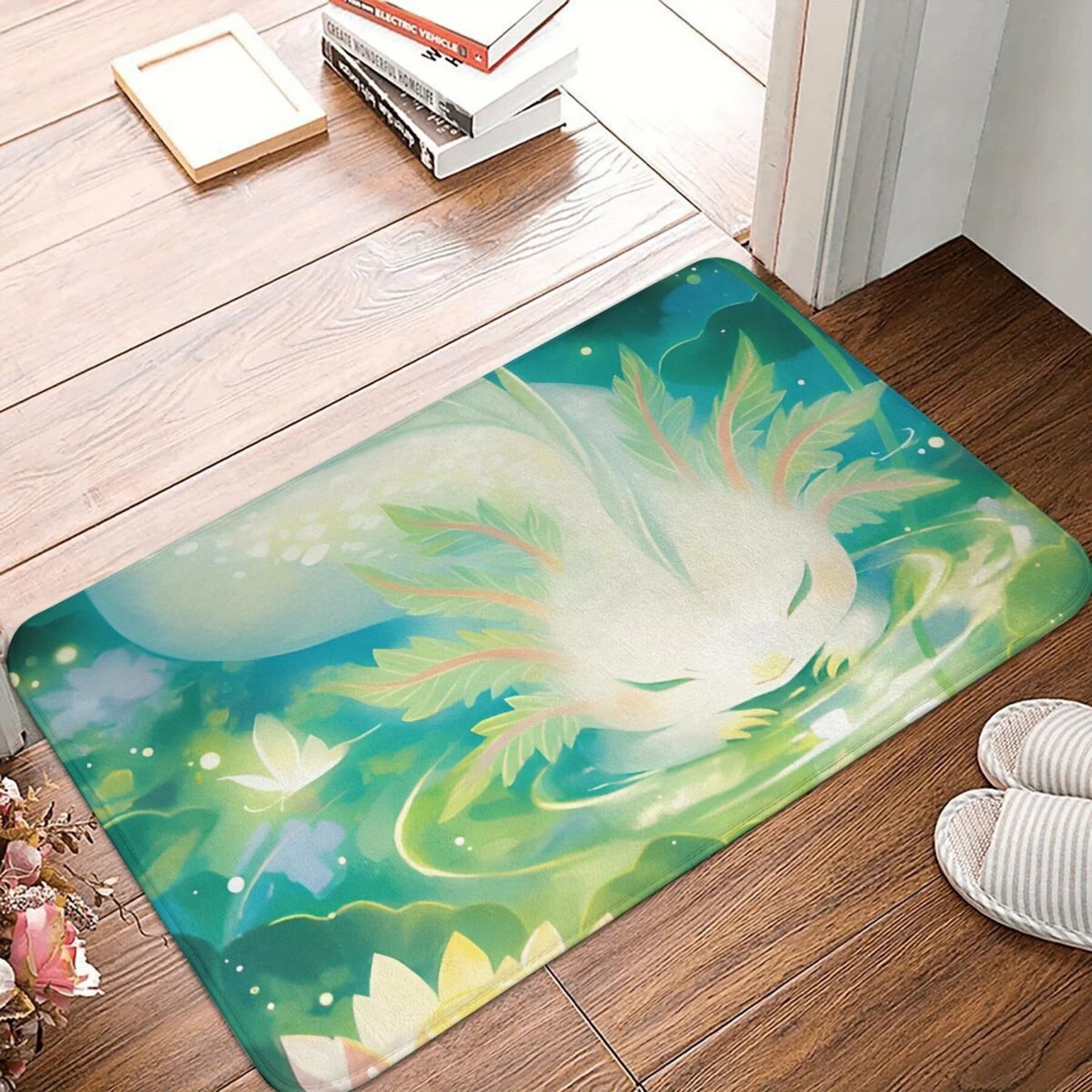 Dragon Doormat Welcome Mat for Home Entrance Decor Tropical Mythical Fantasy Art Rug Outdoor Indoor Utility Mat 40x60cm