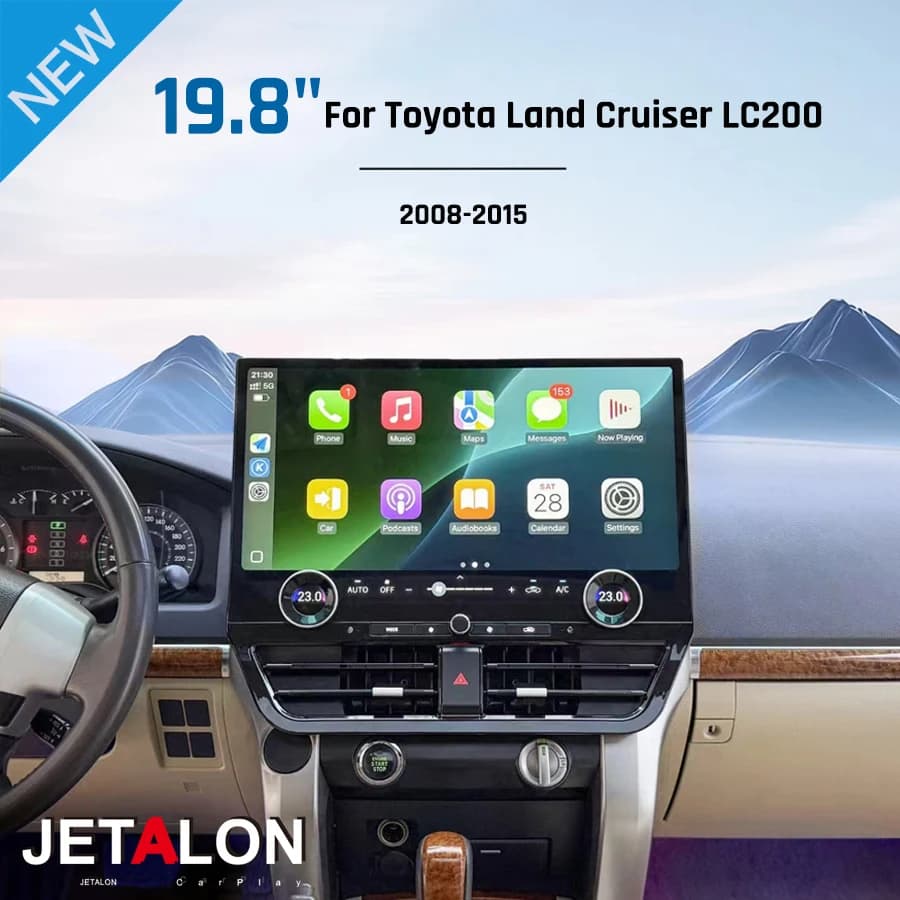 19.8 "Android 13 Autoradio Smart Screen For Toyota Land Cruiser LC200 2008-2015 Carplay Multimedia Build-in 360 GPS Navigation DSP BT
