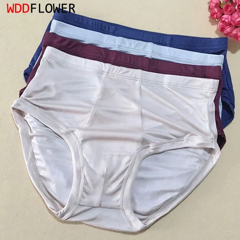 4 PACK 50% silk 50% Viscose Men's Underwear Briefs Size L XL 2XL 3XL SG102