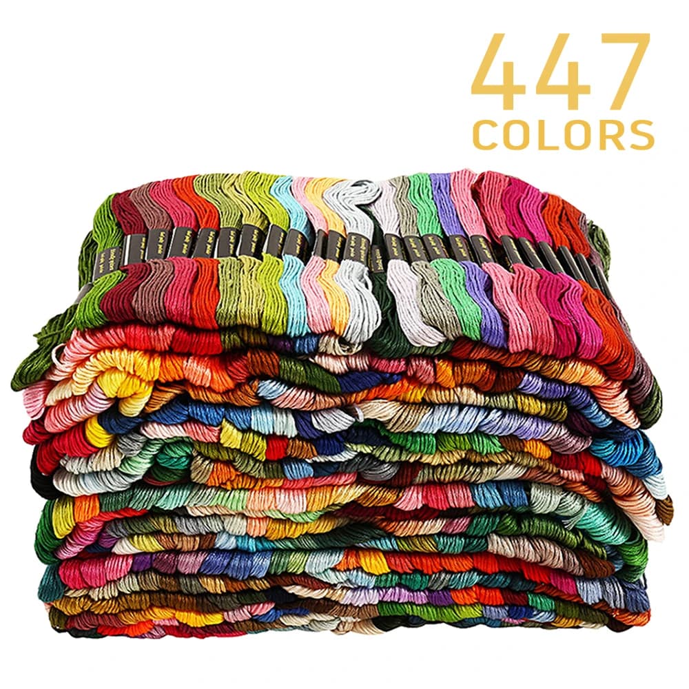 100/200/447 Pcs Embroidery Thread Mix Color Cotton Sewing Skeins Craft Cross Stitch Floss Kit Line DIY Tools Make Bracelets